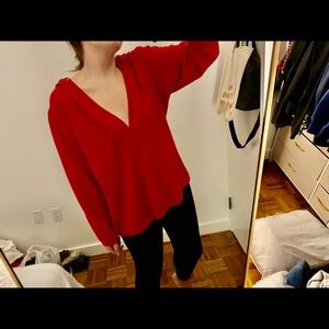 AVENUE Plus Sized Hoodie - Red